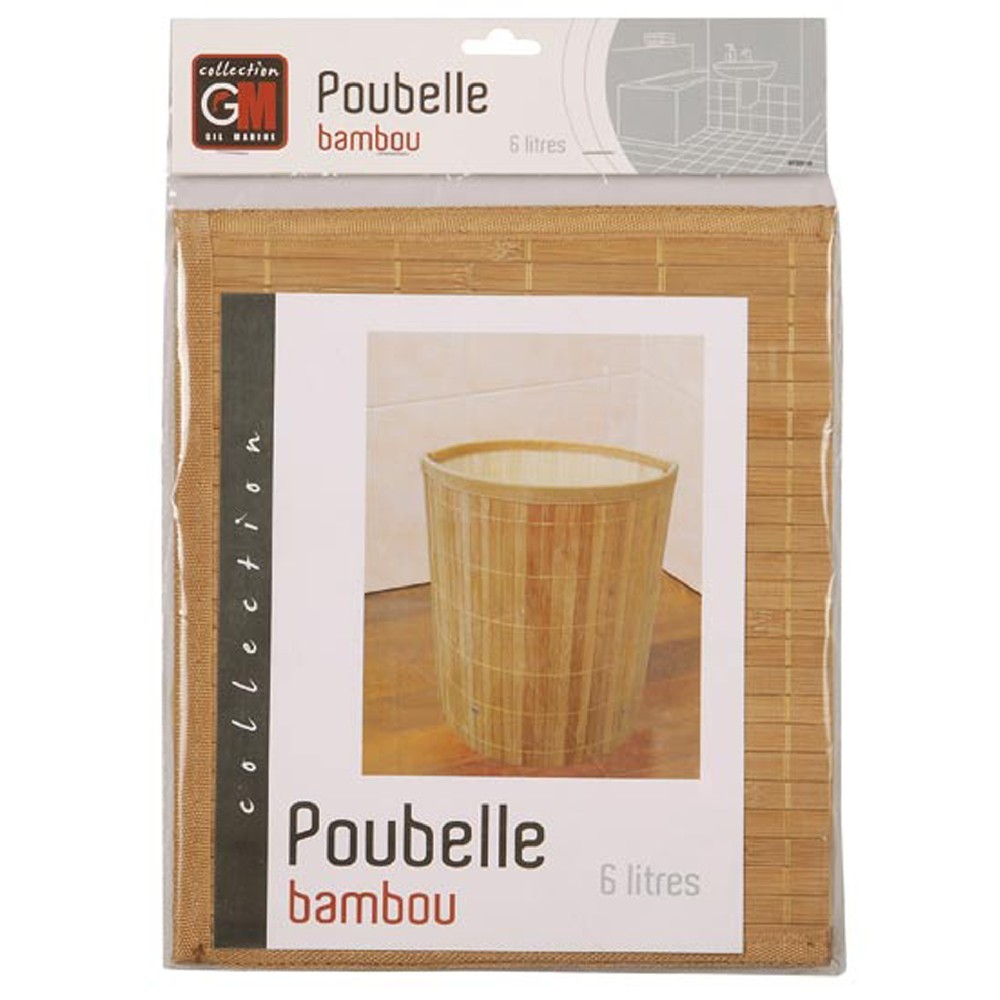 Poubelle Bambou Vernis Naturel 6l Gifi