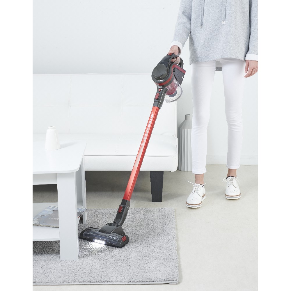 Aspirateur 2 en 1 sans fil sans sac silencieux Homday rouge | GIFI