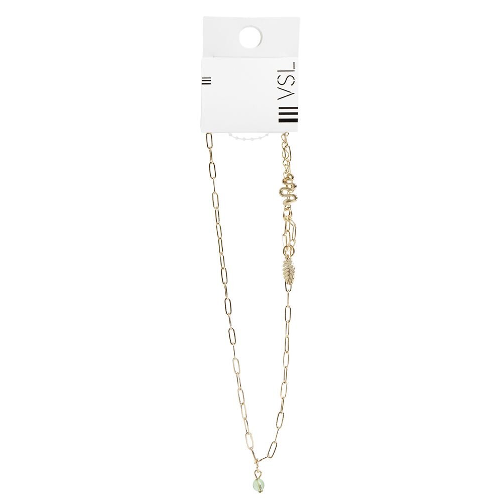 Chaîne et pendentif bijou obsidienne dorée - Pendentifs
