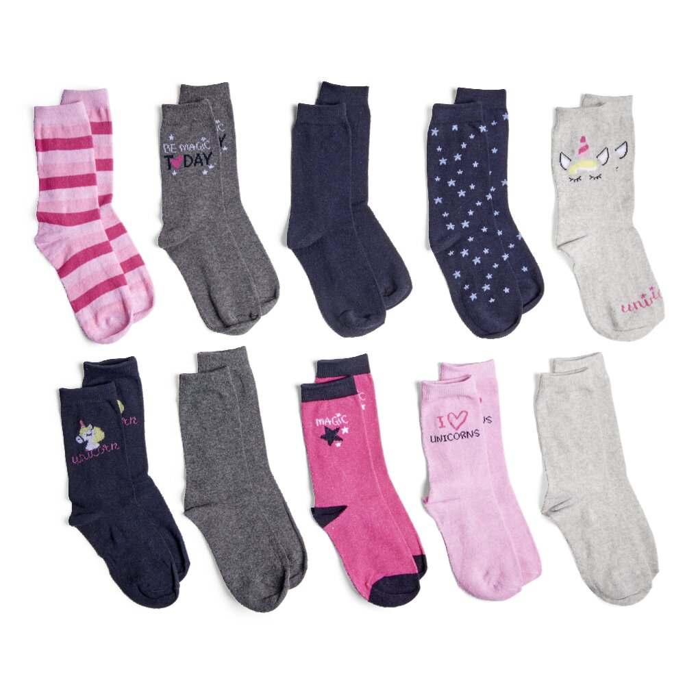 Chaussettes Enfant Coton - Lot De 10 Paires Mixte, Socquettes Respirantes