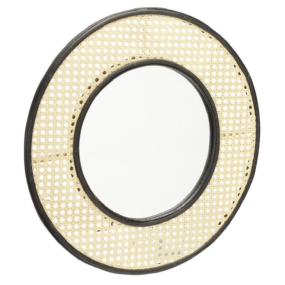 Miroir Mural Rond Salveseen Graham - Cadre Miroir Rouge, Diamètre 90 Cm
