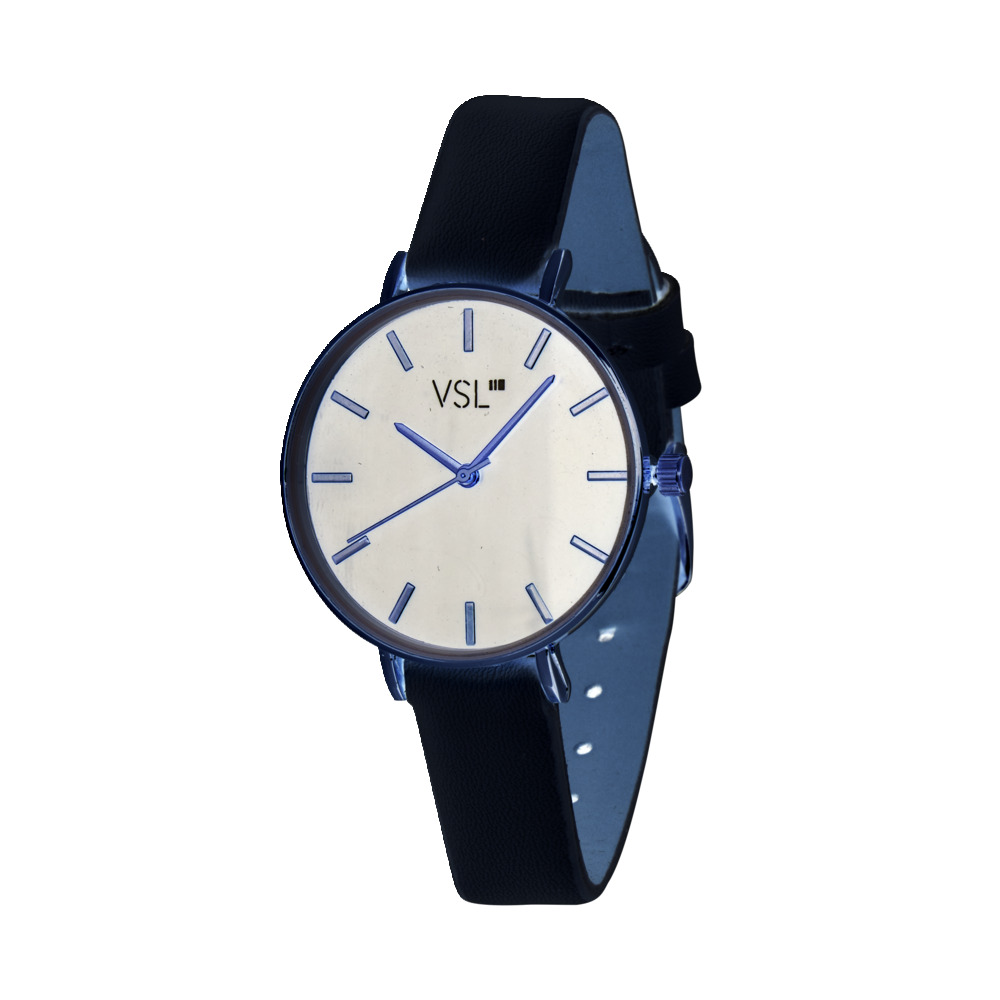 Montre-bracelet Lolli - Cadran Bleu/argent, Bracelet Caoutchouc, étanche 165ft, Besoin D'une Nouvelle Pile