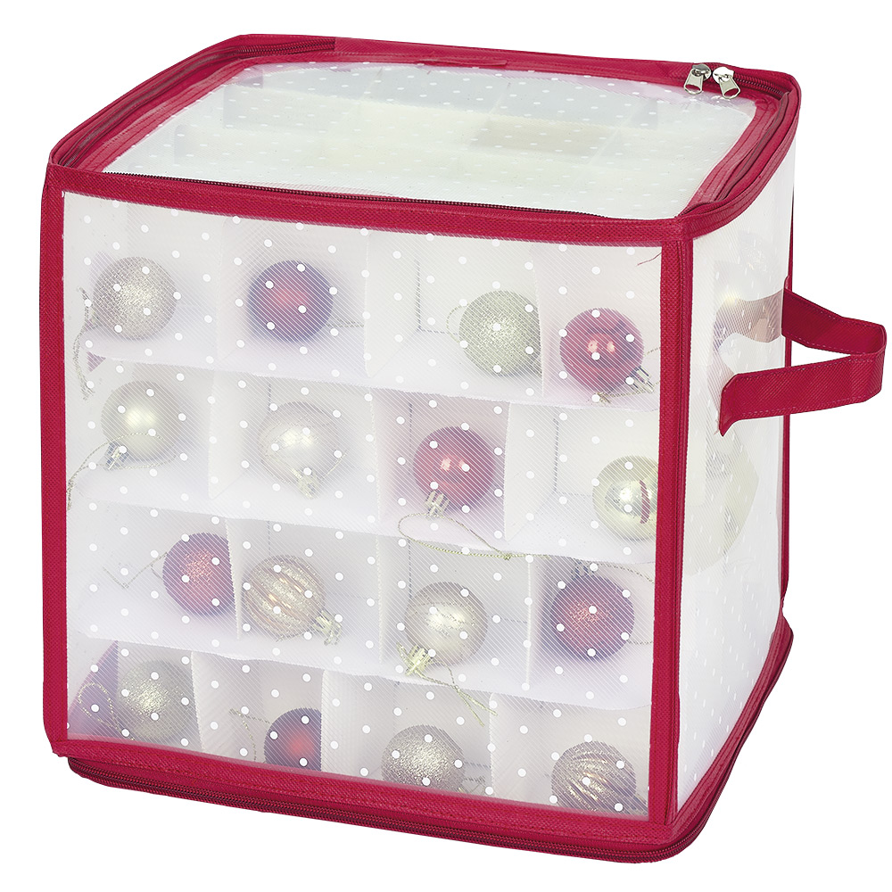Boîte De Rangement Pour Décorations De Noël 600D Nylon PP 64 Cases Avec Separateur Amovible Et Eclairage Led Gris 32x32x32cm 95076378 Boîte De Rangement Pour Décorations De Noël 600D Nylon PP 64 Cases Avec Separateur Amovible Et Eclairage Led Gris 32x32x32cm 95076378