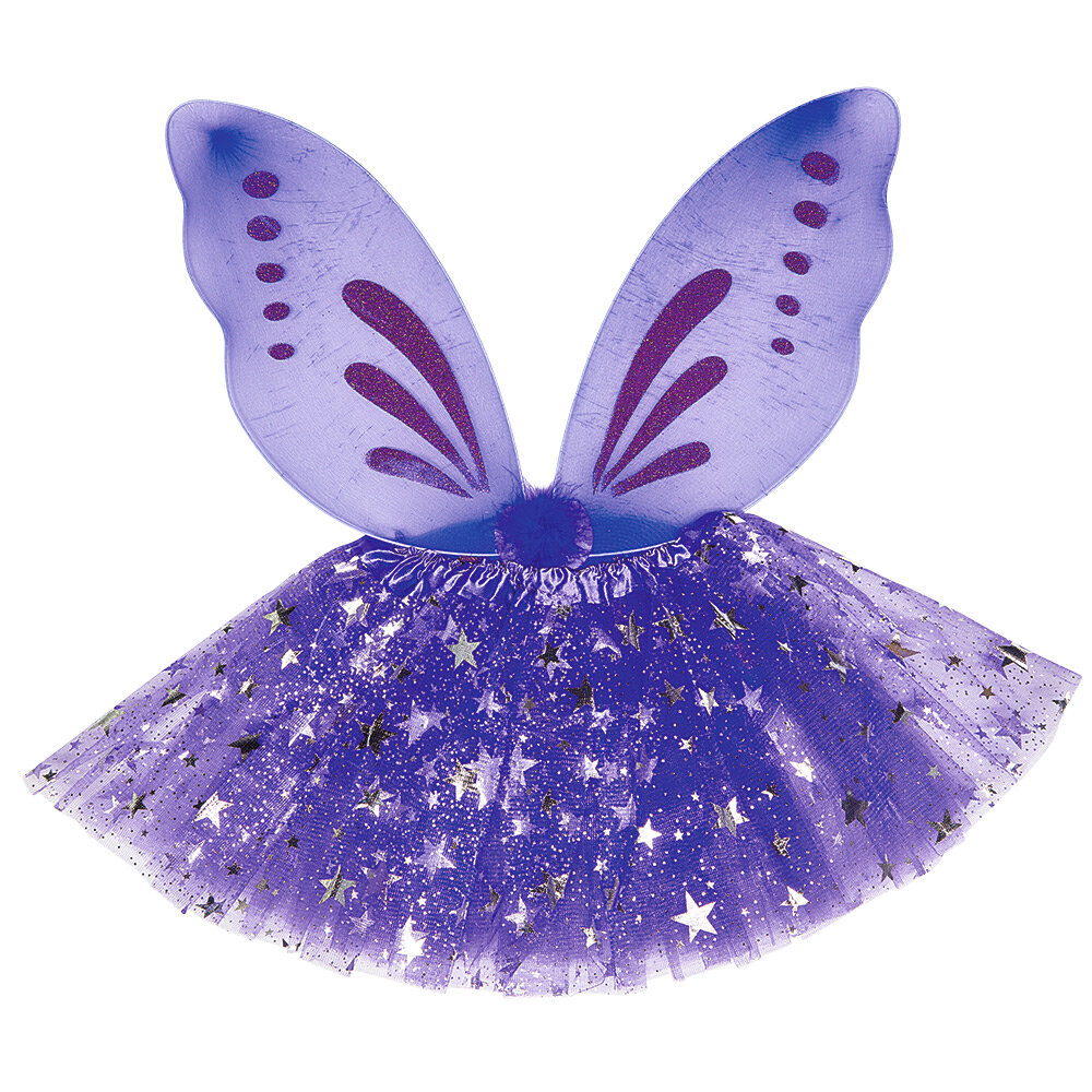 Ailes De Papillon Déguisement Enfant Avec Châle, Bandeau Et Accessoires - Costume Carnaval Cosplay