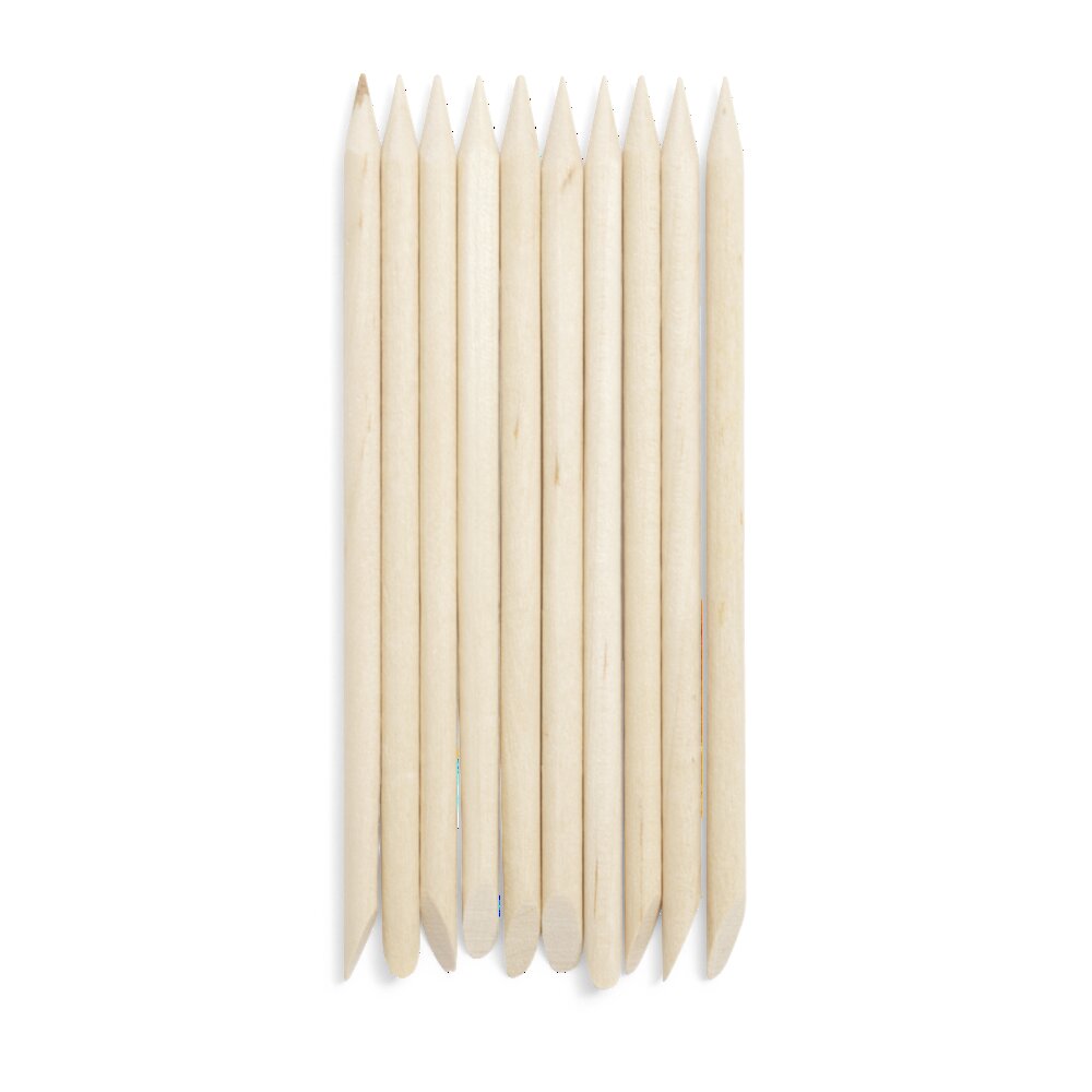 Lot De 100 Bâtonnets En Bois Orange Pour Cuticules Et Nail Art - 11.5cm, Double Extrémité Pointue/plate