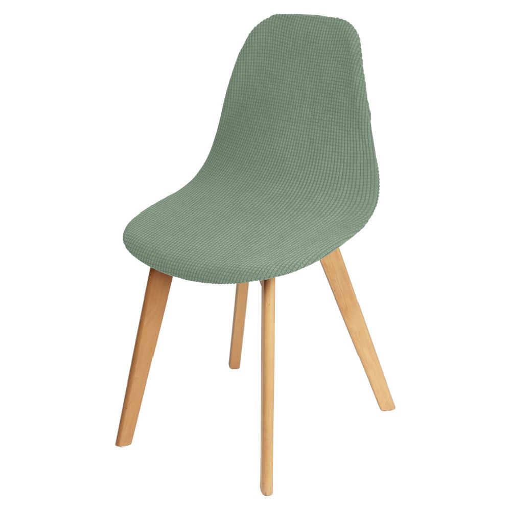 FANSU Housse De Chaise Scandinave Velours Luxe - 4 Pièces Extensibles Sans Accoudoirs - Verte Herbe