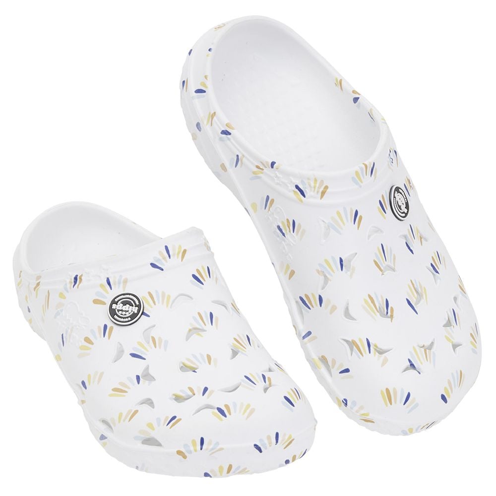 Sabots Hipps Femme plastique blanc motif tricolore T40/41 GIFI