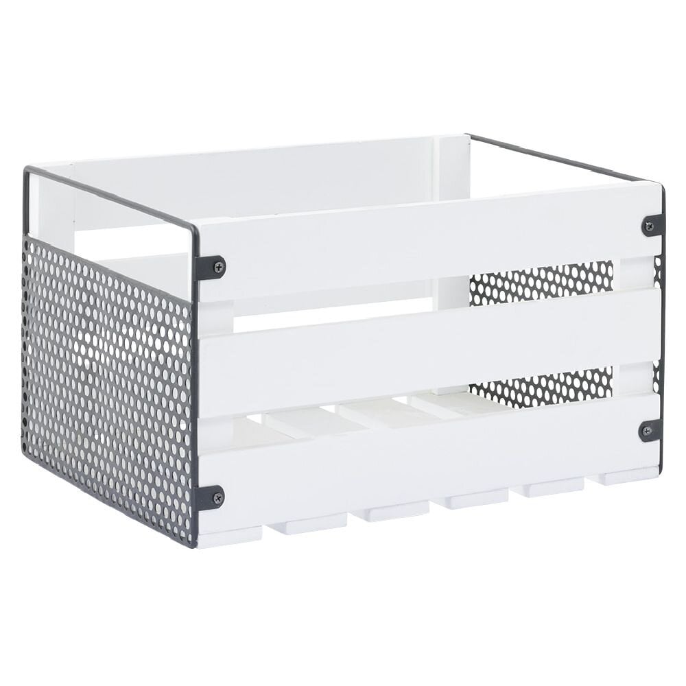 Caisse De Rangement En Bois Et M 233 Tal L32 5 X L18 X H24 Cm GIFI