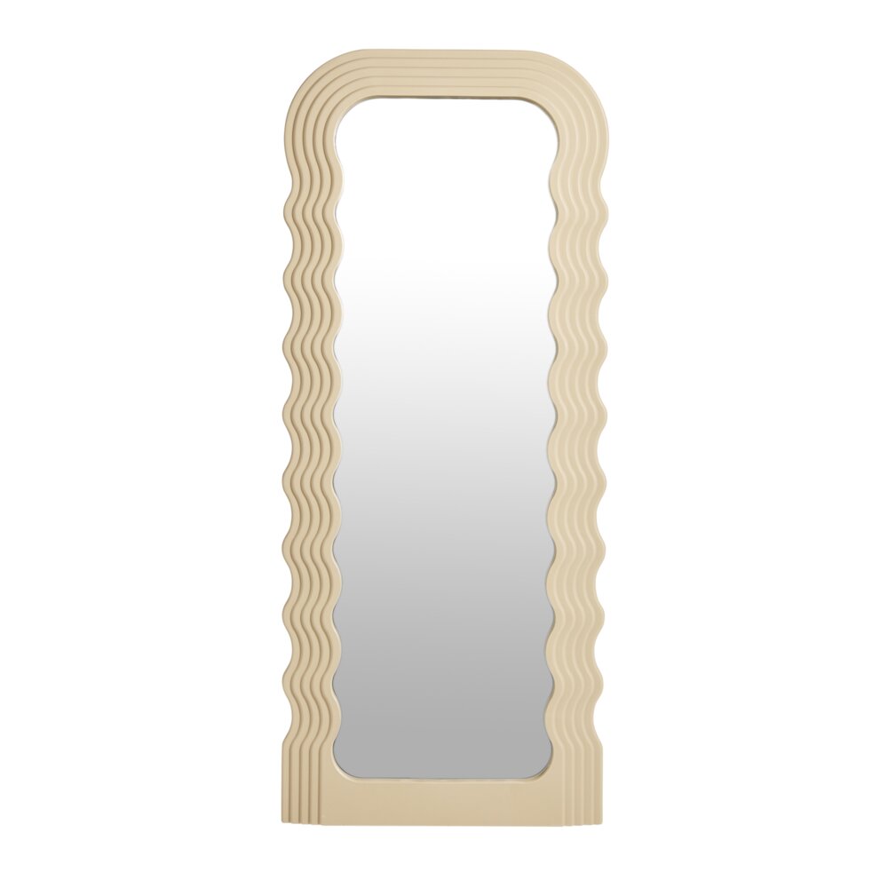 Miroir rectangulaire bord plastique vague beige 46xH110cm | GIFI
