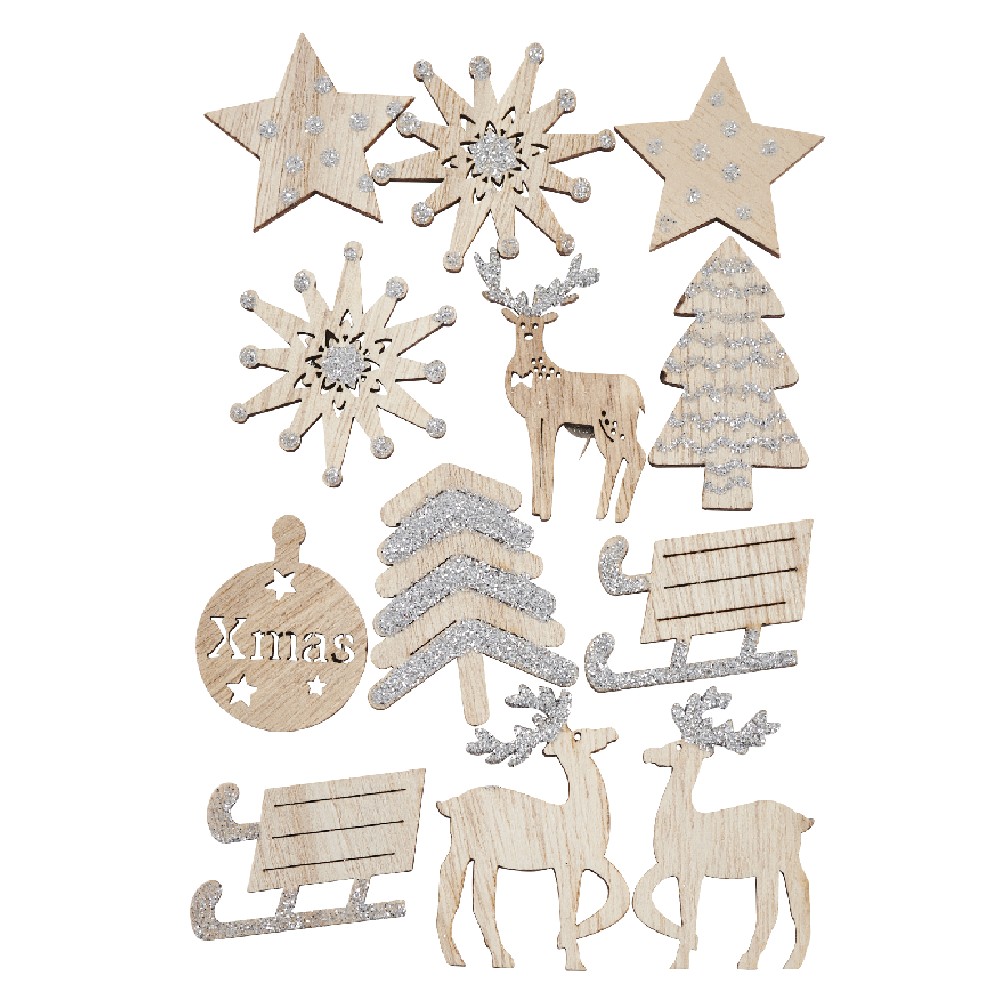 Autocollants thème Noël argentés GIFI