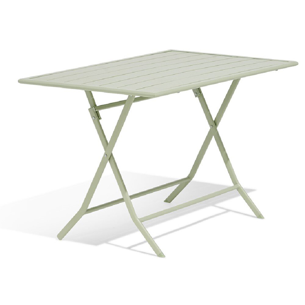 Table de jardin Glasgow rectangulaire métal vert sauge GIFI