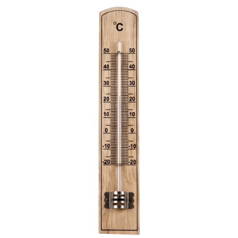 Lot De 5 Thermomètres En Bois - Plage -40°C à +50°C / -40°F à +120°F, Dimensions 22 X 4 Cm, Pour Intérieur Et Extérieur - 2