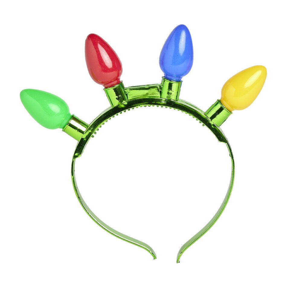 Serre-tête De Noël LED Pailleté Avec Flocon – Lumière Clignotante, Accessoire De Fête Pour Enfants Et Adultes
