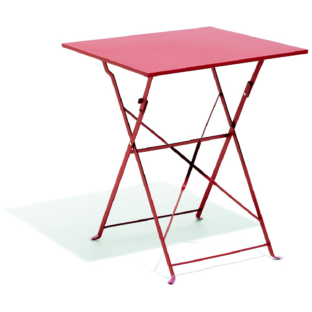 Table carr?�e Boston pliante rouge 2 personnes | GIFI