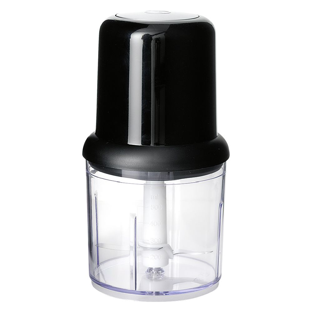 Hachoir électrique Bestron 400W - 500ml - 2 Lames Inox - Pour Légumes, Oignons, Herbes - Noir/Argent