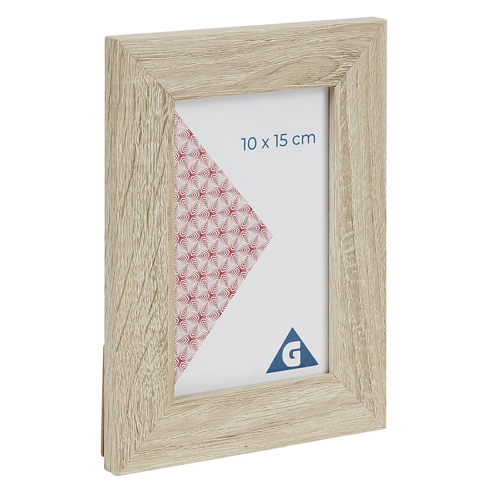 Petit Cadre Photo Carré Shabby - Bois Beige Cérusé - Motif Cerises - Neuf