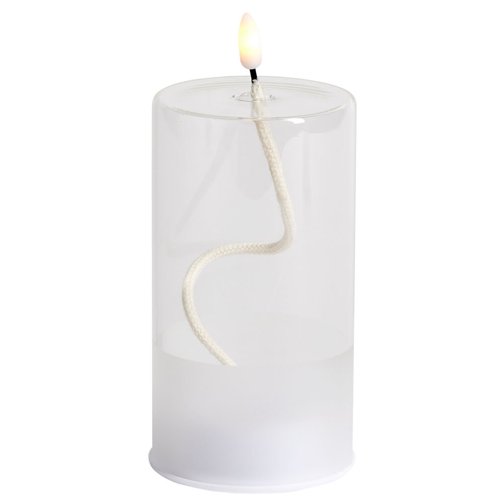 Petite Lampe En Verre Avec Bougie - Occasion - Décoration Rose